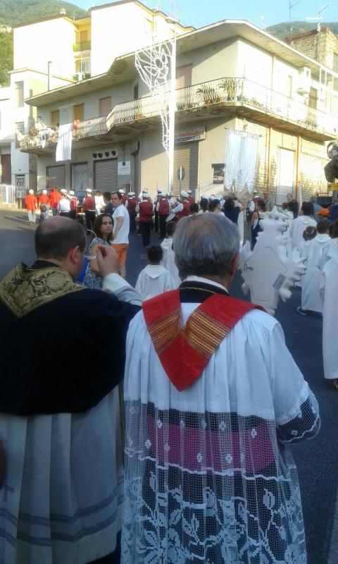 La processione per le vie della città